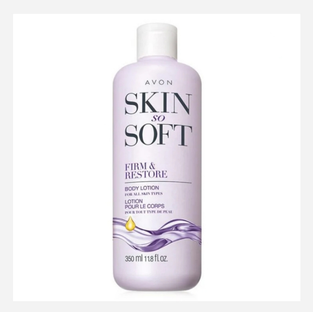NEW! Avon Skin So Soft Firm & Restore Lotion - White and Purple